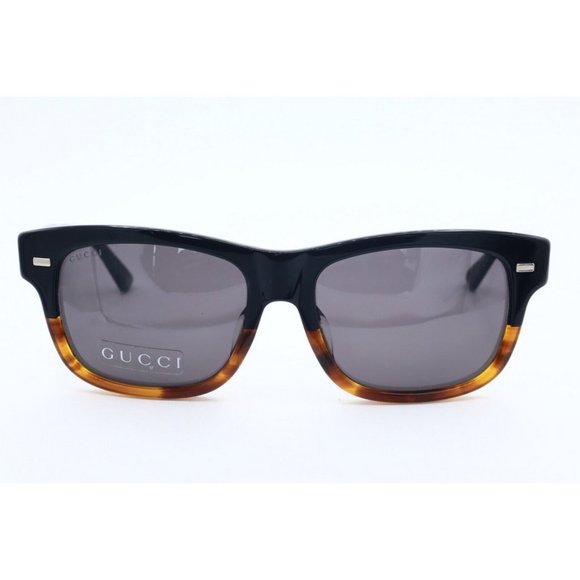 New Authentic Gucci GG 1085/F/S OHQY1 Black/Havana Square Sunglasses Gray (A) - Picture 2 of 6